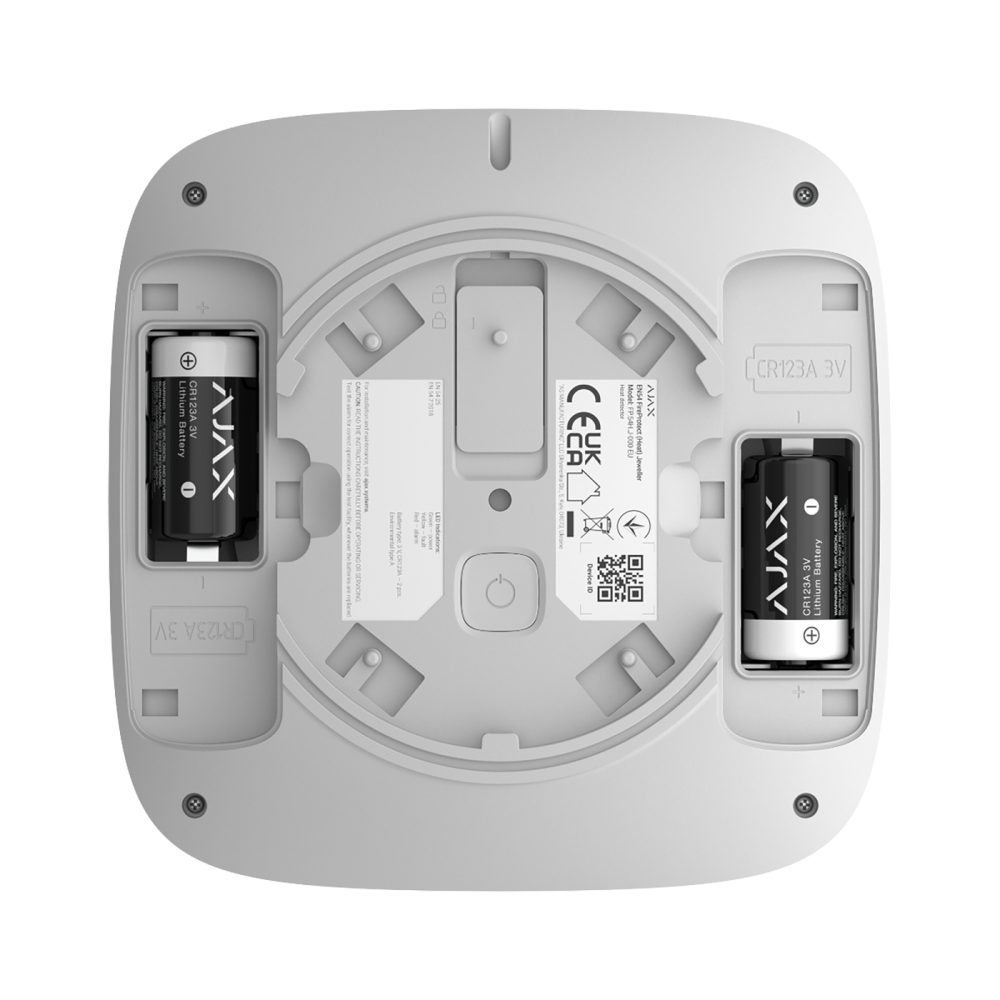 Ajax EN54 FireProtect Heat/Sounder Jeweller - White Ajax EN54 FireProtect Heat/Sounder Jeweller - White