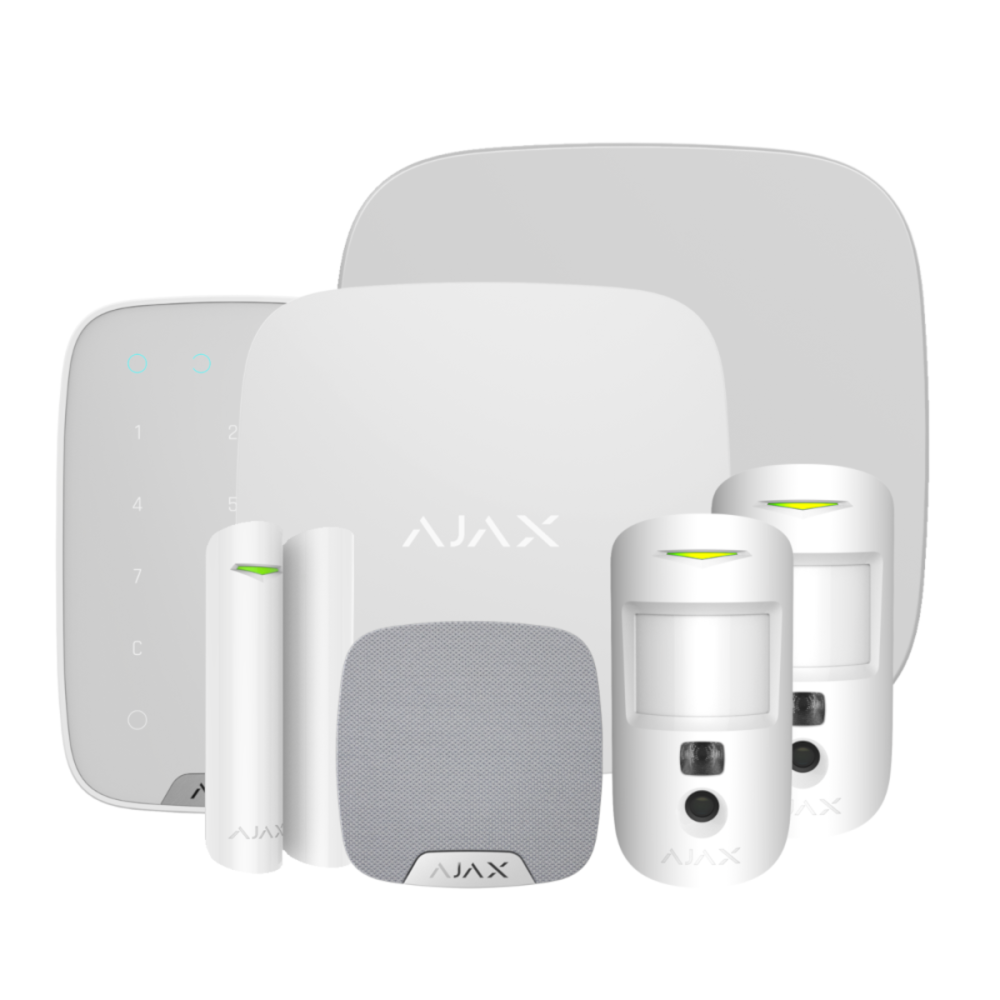 Ajax Hub 2 Plus Kit 3 DoubleDeck - MotionCam - with Keypad - White