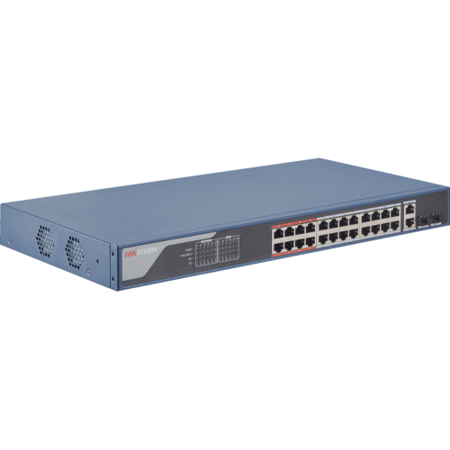 PoE Switch DS-3E1326P-EI 24 port 10/100 PoE Dual gigabit uplink - 370w PoE budget