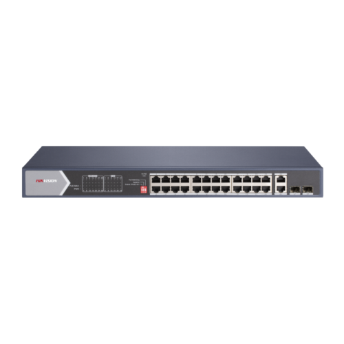 PoE Switch DS-3E0528HP-E 24 port 10/100/1000 PoE Dual gigabit uplink - 370w PoE budget