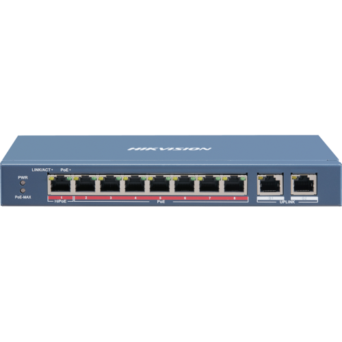 PoE Switch DS-3E0310HP-E 8 port 10/100 PoE Dual gigabit uplink  - 110w PoE budget