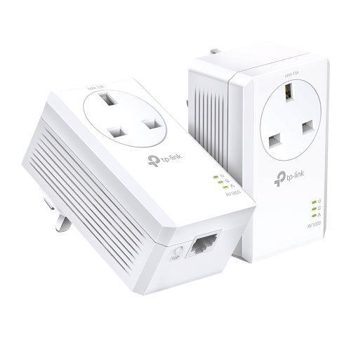 TP Link TL-PA7017P KIT - AV1000 Single Gigabit Passthrough Powerline Starter Kit