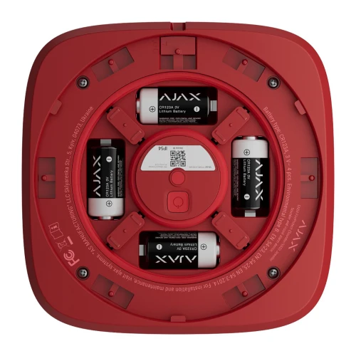 Ajax EN54 FireProtect Sounder Jeweller – Red Ajax EN54 FireProtect Sounder Jeweller – Red