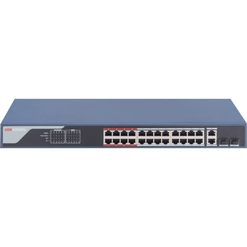 PoE Switch DS-3E1326P-EI 24 port 10/100 PoE Dual gigabit uplink - 370w PoE budget