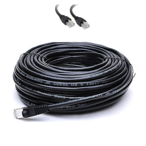 CAT5e 15m Black UTP Ethernet Lead - Solid Copper - PE - Duct grade
