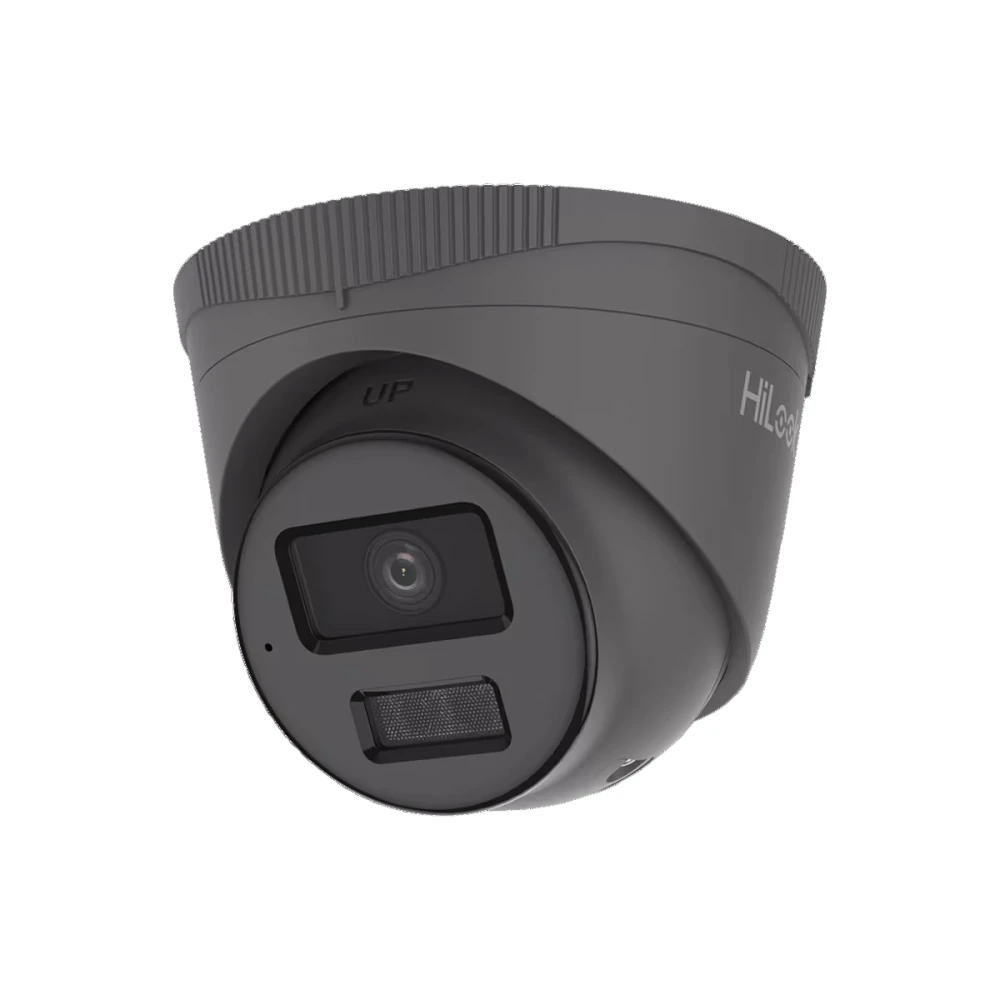 Hilook IP Camera 4MP Smart Hybrid - 30m IR + 30m White Light - IPC-T249HA-LU/GREY - 2.8mm - Grey - ColorVu - Built in Mic