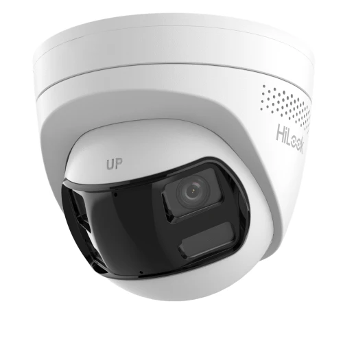 Hilook IP Camera 8MP Dual Lens Stitched Wide Angle Smart Hybrid Light - IPC-T280HAD-LUF/SL - 2mm - White - Built in Mic - Liveguard