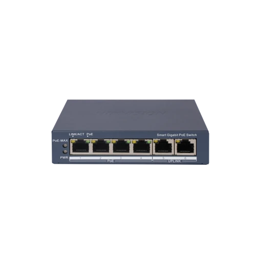 Hikvision DS-3E1506P-EI 4 port 10/100/1000 PoE Switch Dual gigabit uplink  - 60w PoE budget