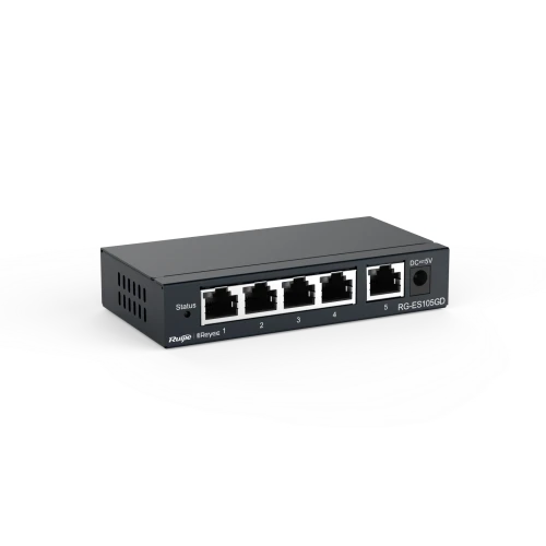 Ruijie - RG-ES105GD - 5 port Switch - No PoE - 5x 10/100/1000Mbps Ports