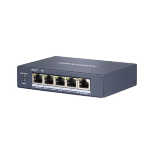 PoE Switch DS-3E0505HP-E 4 port 10/100/1000 PoE Single gigabit uplink - 60w PoE budget